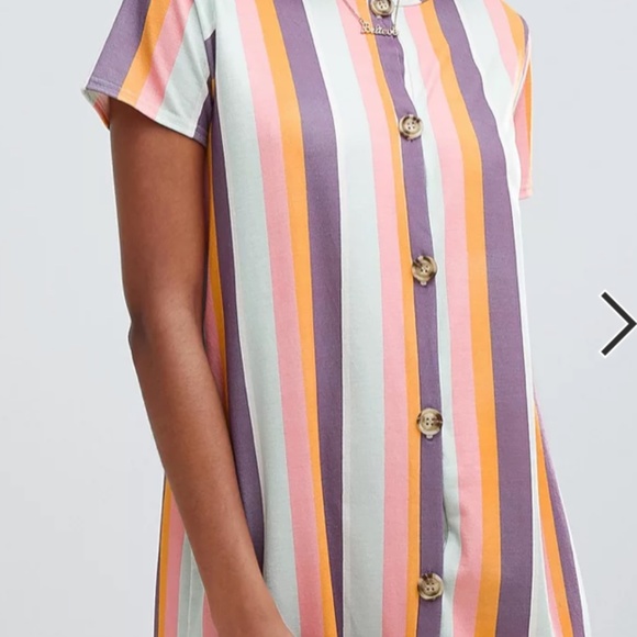 PRETTY LITTLE THING MULTI COLORED STRIPE DRESS - Picture 2 of 5